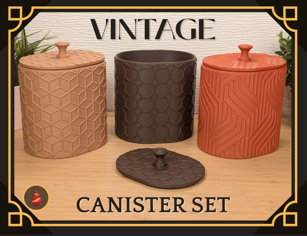 3D Printed Vintage Canister Set